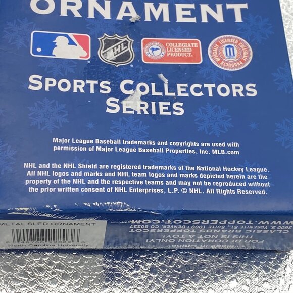 Christmas Ornament University North Carolina Tar Heels‎ Metal Sled Sports - Picture 7 of 13